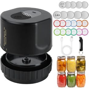 Mason Jar Vacuum Sealer, Electric Jar Vacuum Sealer Kit, New Technology Electric Air Vacuum Sealing Kit,10 Seconds Seal,For Household Use,Travel and Batch Canning Supplies, Ideal Present for Mom, Wife