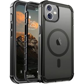 for iPhone 12 case, [Compatible with MagSafe][Military Grade Drop Protection][Heavy Duty Protection][Non-Slip][Shockproof] with 2-Layer Durable Bumper Phone Case 6.1''-Rose
