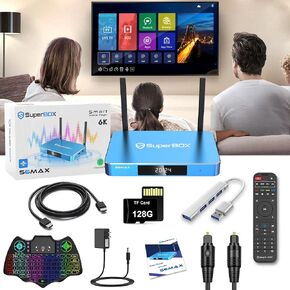 S6 MAX, 2025 Super Version, Paired with Additional 6 Accessories (128GB TF Card, Remote, Backlit Keyboard, USB Hub, Audio and HDMI Cabels)