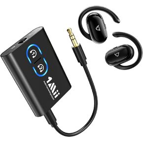 1Mii Bluetooth 5.3 Transmitter Receiver for TV to Wireless Headphones & 1Mii Open Ear Headphones
