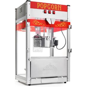 Olde Midway Commercial Popcorn Machine Maker Popper with Large 12-Ounce Kettle - Red