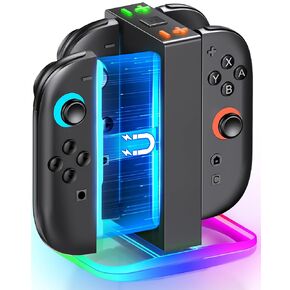 Charging Dock for Nintendo Switch 2 Accessories, Magnetic 4 in 1 Joy-Con Holder, Dynamic Light, Fast 2H Charge Compatible with Switch 2 Joy Con Charger Station