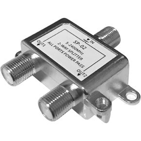 Coaxial Cable Splitter 2 Way, Coax Splitter Support 5-2400MHz, Digital Cable Splitter 2 Way-RG6 Compatible, Works with Satellite TV/Cable TV/MoCA Internet, CATV Antenna System