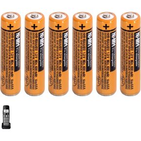 6PCS NI-MH AAA Rechargeable Battery for Panasonic HHR-65AAABU 1.2V Replacement Battery for Cordless Phone