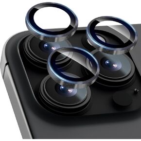 2 Pack Camera Lens Protector for iPhone 16 Pro Max/16 Pro/15 Pro Max/15 Pro Ultra-tough Individual Lens Protectors, HD Tempered Glass Camera Screen Cover - Black