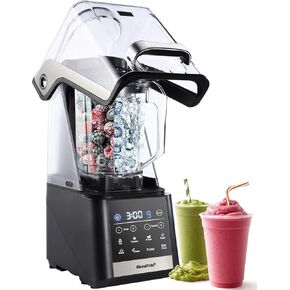 Commercial Blender, 1500W Vacuum Blender for Less Foam, Professional-Grade Quiet Shield, Kitchen Timer, 9 Speeds, 6 Programs for Smoothies, Frozen Drinks, Self-Cleaning, 64oz Bulk Production