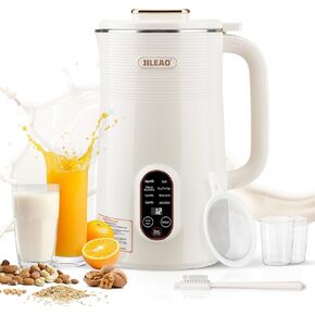10 in 1 Almond Milk Maker & Nut Milk Maker Machine, 35oz Automatic Soy, Oat, Coconut Milk, Juice & Porridge Maker with 8 Blades, Delay Start, Keep Warm, Boil Water, Self-Cleaning, Cream