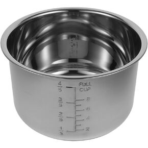 Magiclulu Stainlu Stefless Stefled Pot Butteming 4.2 Qt Rice Cooker Liner غير عصا طباخ الطبخ الداخلي ملحق طهي الخزان 8.65 × 5.07 بوصة