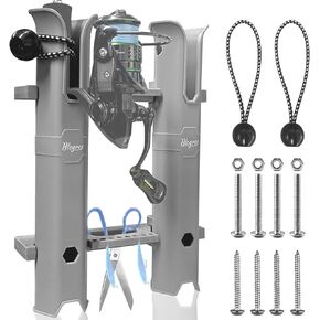 Hlogree Fishing Rod Holder for Boats, Kayak Crate, Cooler - Side-Mount Bracket With 2 Pole Tubes - Plastic Rack With Screws (Holds 2 Rods)