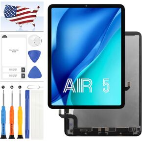 for iPad Air 5 LCD Screen Replacement for iPad Air 5 5th Generation 2022 Display 10.9" A2589 A2591 A2588 Original LCD Glass Touch Screen Digitizer Assembly Repair Kit Black