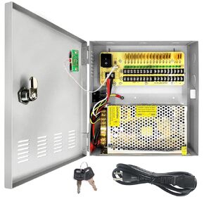 240 Watts 18-Channel CCTV Power Supply Box by HAVIK | 12V DC Output, 20A Distributed Power Supply Box for CCTV DVR Security Systems & Cameras | Security Camera Power Supply Box with AC Plug
