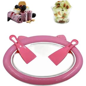 Ice Cream Roll Maker Rolled Ice Cream Machine, Sweet Spot Pan, Instant Cold Plate, Ideal for Making Rolled Ice Cream Soft Serve Slushies Frozen Yogurt Sorbet and Gelato (Summer Blue)
