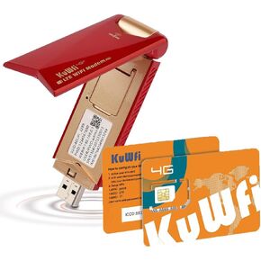 KuWFi 4G LTE USB Modem Dongle and 2GB Prepaid 4G LTE SIM Card