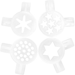 Garneck 4 Pcs Fantastic Modeling Caps Fittings Soft Serve Ice Cream Machine Spare Parts Lids Nozzle Accessories 29mm Inner Diameter, 5.00X4.50X0.70CM, White, FU3034C14DT