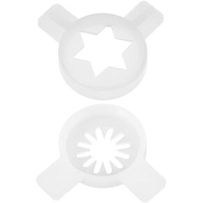 Cabilock 2Pcs Ice Cream Maker Accessories Decorative Nozzles, Hexagonal Star & Snowflake Tips, Easy to Clean, Ideal for Home & Commercial Use