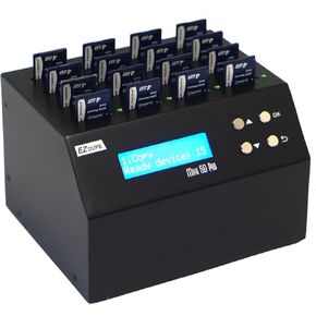 EZ DUPE Mini SD Pro 1:15 SD/microSD Card Duplicator - 2GB/Min - Standalone Multiple Flash Memory Copier Eraser/Sanitizer, Speeds Up to 25MB/Sec (DM-FD0-8SD15B)