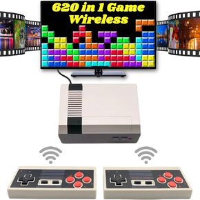 Retro Game Console, Classic Mini Video Game Console Built-in with 600 Games System,Plug and Play with Wireless Controllers Handheld Games.