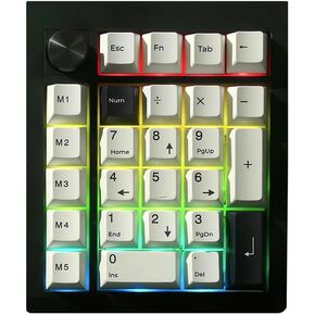 BOYI GMK26 Mechanical Numpad,QMK/VIA Programmable BT5.0/2.4GHz/Type-C Hot Swappable Gasket RGB Wireless Number Pad Mini Keyboard Rechargeable Numeric Keypad with Knob(Black)
