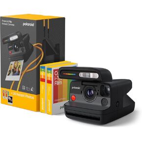Polaroid Flip Instant Camera + Color Film Bundle (16 Photos Included) - Black (6565) - Hyperfocal 4-Lens System, Sonar autofocus, and Sence Analysis with Bluetooth paired Companion app