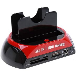 Multifunctional Hard Disk Base 2.5/3.5 inch IDE/SATA Mobile Hard Disk Base Dual-bay HDD Docking Station US Plug