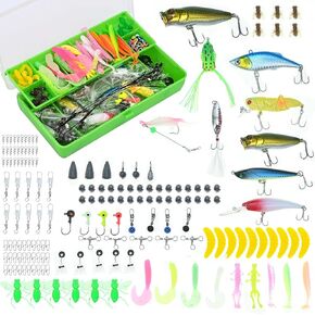 306 Pcs Fishing Lures Tackle Box Kit,Tackle Trays with TackleIncluded,Crankbaits,Hooks,Weights,Fishing Lure Bait Gear Equipment Kit for Bass,Trout,Fishing Gift for Men