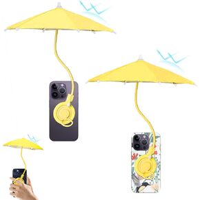 Magnetic Phone Umbrella for Sun - Flexible Adjustable Umbrella Handle,Sun Protection for Mobile Phones,Against Outdoor Bright Sunlight Anti-Glare,Watching Videos and Taking Photos (Blue)