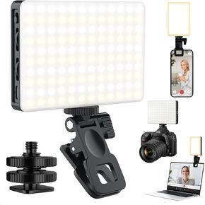 120 LED Selfie Light for iPhone, Portable Phone Light with Clip & Camera Tripod Adapter - 8000mAh Rechargeable, 3 Lighting Modes, CRI 97+ for Video Recording, TikTok, Vlogging, Laptop, Makeup