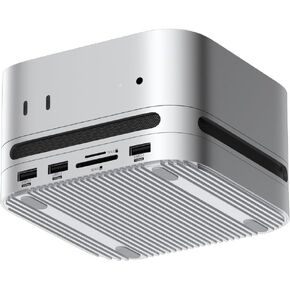 Hagibis Mac mini M4 Hub with 40Gbps M.2 SSD Enclosure & Dustproof Stand, Dual USB-C Docking Station with NVMe SSD Case, SD4.0, Micro SD 4.0, 10Gbps USB3.2 for Mac mini M4 Pro (MC650)