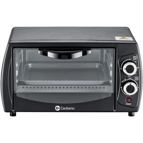Home Baking Electric Oven 4-Slice Toaster Oven, Even Toast, 4 Cooking Functions Bake, Broil, Toast and Keep Warm, Removable Crumb Tray, Timer (Red)