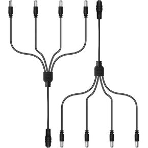 DC 1 Female to 8 Male Output Power Splitter Cable 4 Pcs 1 to 8 Plug DC CCTV Camera Power Cable 8 Way Y Adapter for CCTV Security Cameras and LED Strip Lights in Kuwait