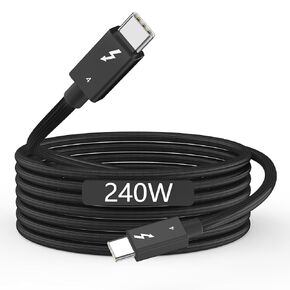 Thunderbolt 4 Cable,6.6 FT Woven USB C Data Transfer Cable, Support 240W Fast Charging/40Gbps Transfer/8K Displays for USB4,Thunder bolt 3,2meter USB C Thunderbolt 4 Cord for MacBook,iPad,iPhone 16/15