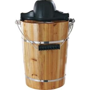Old Fashioned Ice Cream Maker - Chocolate Top with Wood Tub; Model ICM6C