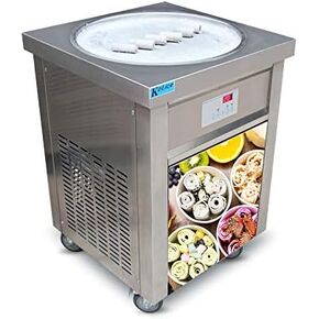 Kolice commercial ETL US Franchise 22" single round pan fry ice cream machine,fried ice cream rolled machine-auto defrost,smart AI temperature control