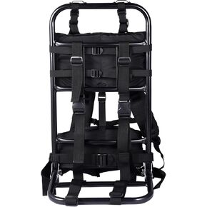 Pack Frame with Attachments - External Aluminum Frame Hiking Backpacks, rip-stop Nylon Fabric, Supports up to 132 lbs, Lightweight, portable and adjustable, for Camping, Hiking, Hunting (Black)