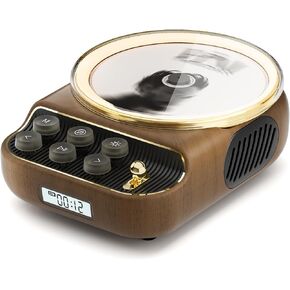 Retro Portable CD Players with Bluetooth Speakers, FM Radio, Night Light, LCD Display, 4000 mAh Battery, Vintage Radio Built in Dual Speakers Supports USB/AUX/Type-C for Home, Gifts (Wood)