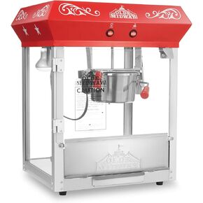 Olde Midway Bar Style Maker Machine Macher Popper مع غلاية 6 أوقية - أحمر