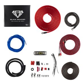 Black Diamond Dia-AK4 Amplifier Wiring Kit 4-GA (Up to 1680W), Amp Wire Kit, Super Flex, Complete 4 Gauge CCA Amp Wiring Kit for Car Audio Installation