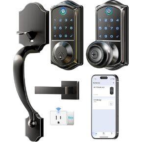 VEISE VE017G-H + VE018 Wi-Fi Smart Phoush Door Lock Set ، التحكم عن بُعد ، Alexa متوافق ، قفل تلقائي ، سهل التثبيت