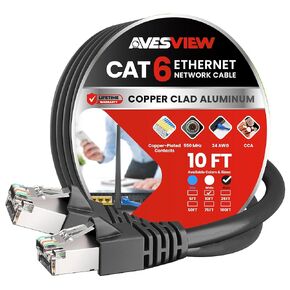 CAT 6 Shielded Ethernet Cable 50FT, Indoor High-Speed (SFTP) 10Gbps Snagless Shielded 50 FT Ethernet Cable for Internet, Router, Computer, PlayStation, Xbox, POE Camera, Printer - Blue in Kuwait