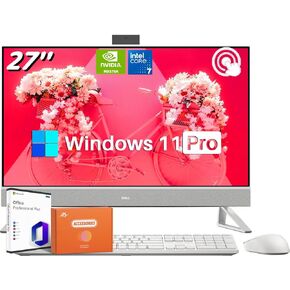 Dell Inspiron 7730 All in One Desktop PC, 27 Inch FHD Touch Screen, Core 7-150U, NVIDIA GeForce MX570A, 32GB RAM, 2TB SSD, Office Pro Lifetime License, Windows 11 Pro, with Accessories