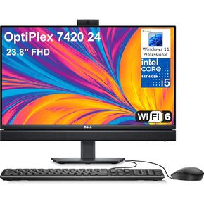 Dell OptiPlex 7420 24 23.8" FHD Business All-in-1 Desktop Computer, 14th Gen Intel 14-Core i5-14500T (Beat i7-13700T), 32GB DDR5 RAM, 1TB PCIe SSD, WiFi 6, Bluetooth, KB and Mouse, Windows 11 Pro