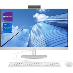 HP 27 Business i7 All in One Desktop, 27" FHD Display, Intel Core i7-1355U, 16GB RAM, 1TB SSD, Wired Keyboard & Mouse, IR Camera, HDMI, RJ45, Wi-Fi 6, Windows 11 Pro, White