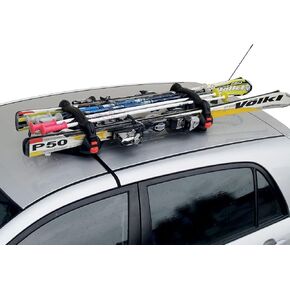 OMAC Magnetic Ski Snowboard Racks for All Cars, Pickup, Van, Roof Mount Car Carrier, 2 Pcs, Black