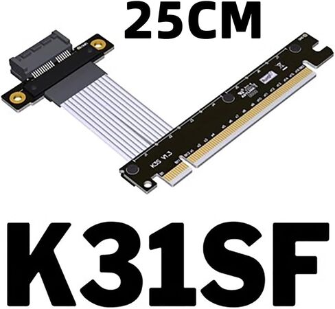 JMT PCI-E 4.0 x1 x4 إلى X16 تمديد كابل Gen4 16G/BPS 64G/BPS لبطاقة شبكة USB CARD SOLID STOL CARD SSD (25 سم ، K32SL) in Kuwait