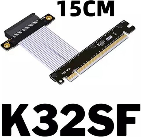 JMT PCI-E 4.0 x1 x4 إلى X16 تمديد كابل Gen4 16G/BPS 64G/BPS لبطاقة شبكة USB CARD SOLID STOL CARD SSD (25 سم ، K32SL) in Kuwait