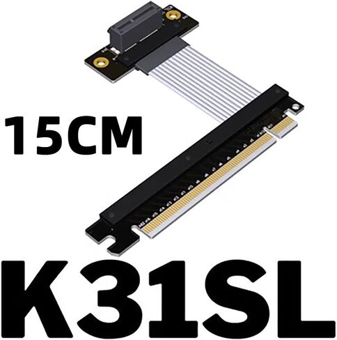 JMT PCI-E 4.0 x1 x4 إلى X16 تمديد كابل Gen4 16G/BPS 64G/BPS لبطاقة شبكة USB CARD SOLID STOL CARD SSD (25 سم ، K32SL) in Kuwait