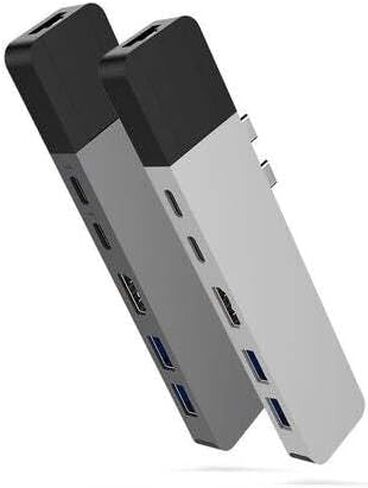 محول HyperDrive Mac USB C Hub، Sanho USB Type C متعدد المنافذ Hub MacBook Pro 2020 2019 2018-2016، MacBook Air 8 في 2 دونغل مع USB-C 100W PD، 4K HDMI، MiniDP، قارئ بطاقة microSD/SD، 2xUSB أ- الفضة in Kuwait