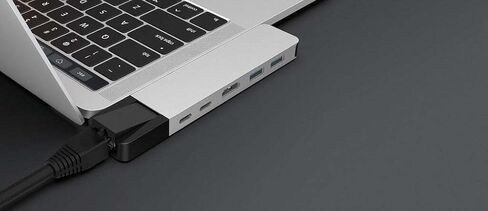 محول HyperDrive Mac USB C Hub، Sanho USB Type C متعدد المنافذ Hub MacBook Pro 2020 2019 2018-2016، MacBook Air 8 في 2 دونغل مع USB-C 100W PD، 4K HDMI، MiniDP، قارئ بطاقة microSD/SD، 2xUSB أ- الفضة in Kuwait