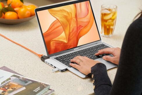محول HyperDrive Mac USB C Hub، Sanho USB Type C متعدد المنافذ Hub MacBook Pro 2020 2019 2018-2016، MacBook Air 8 في 2 دونغل مع USB-C 100W PD، 4K HDMI، MiniDP، قارئ بطاقة microSD/SD، 2xUSB أ- الفضة in Kuwait