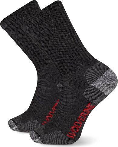 Wolverine Men's Safety Toe Work Boot Crew Socks - 2 Pairs - Durable Cushioning in Saudi Arabia